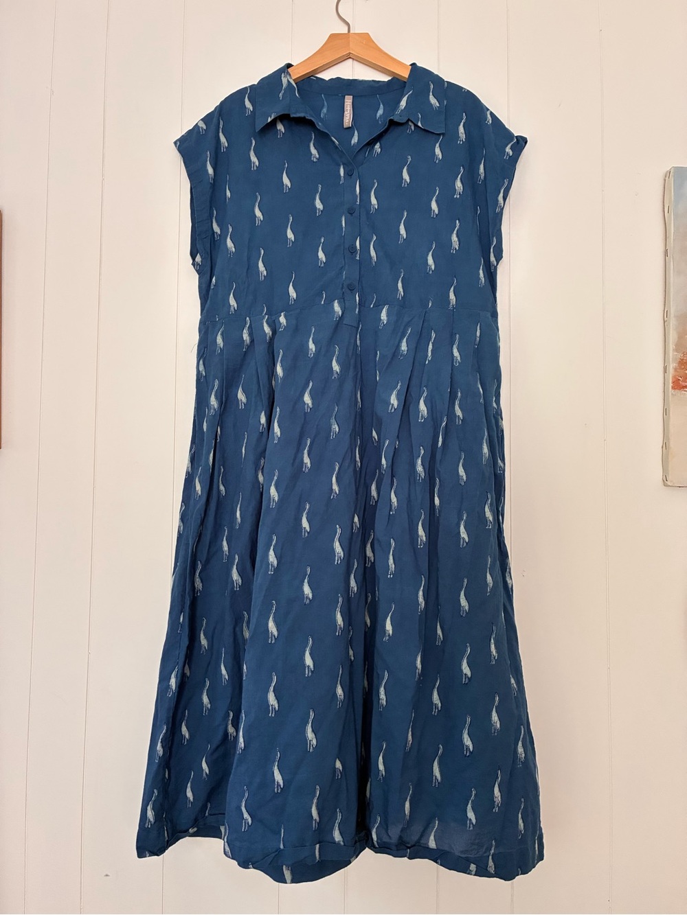 Mata Traders Indigo Printed Cap-Sleeve Midi Dress